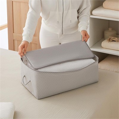Ocean Home Textile 3lü Orta Boy Gri Balıksırtı Hurç Set 52 X 28 X 21 Cm