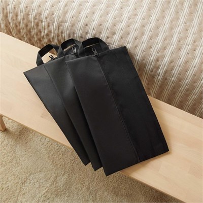 Ocean Home Textile 3lü Siyah Renk Fileli Oxford Kumaş Ayakkabı Düzenleyici Taşıma Çantası Seti 22 X 40 X 9 Cm
