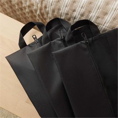 Ocean Home Textile 3lü Siyah Renk Fileli Oxford Kumaş Ayakkabı Düzenleyici Taşıma Çantası Seti 22 X 40 X 9 Cm