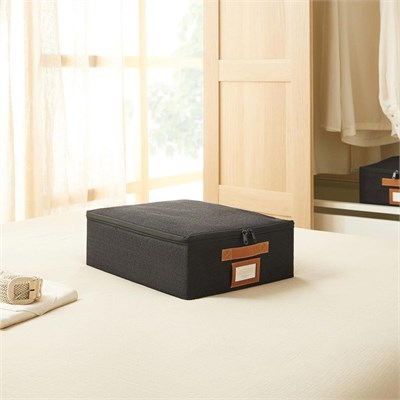 Ocean Home Textile 3lü Siyah Renk Jüt Destekli Kutu Hurç Set 31 X 38 X 12 Cm