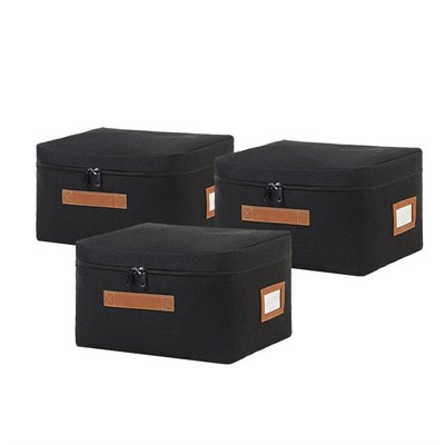 Ocean Home Textile 3lü Siyah Renk Jüt Hurç Set 30 X 22 X 18 Cm