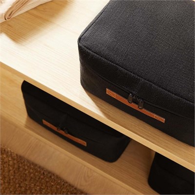 Ocean Home Textile 3lü Siyah Renk Jüt Hurç Set 30 X 22 X 18 Cm