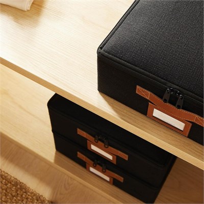 Ocean Home Textile 3lü Siyah Renk Jüt Destekli Kutu Hurç Set 31 X 38 X 12 Cm