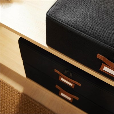Ocean Home Textile 3lü Siyah Renk Jüt Destekli Kutu Hurç Set 55 X 70 X 18 Cm