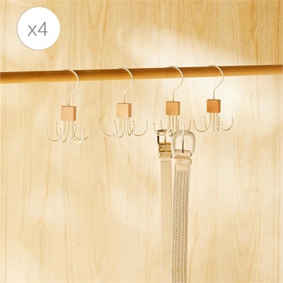 Ocean Home Textile 4lü 6 Kancalı Mat Beyaz Renk Kauçuk Kaplamalı Metal Çok Amaçlı Askı 14 X 7 Cm