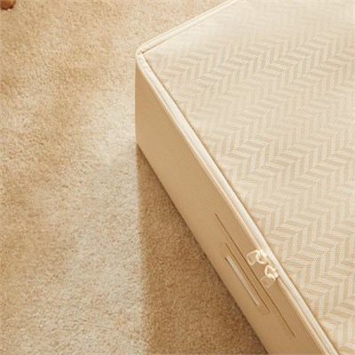 Ocean Home Textile 4lü Bej Balıksırtı Destekli Kutu Hurç Set 31 X 38 X 12 + 45 X 55 X 18 + 55 X 70 X 18 + 48 X 40 X 30 Cm