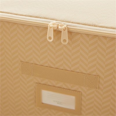 Ocean Home Textile 4lü Bej Balıksırtı Destekli Kutu Hurç Set 31 X 38 X 12 + 45 X 55 X 18 + 55 X 70 X 18 + 48 X 40 X 30 Cm