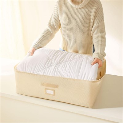Ocean Home Textile 4lü Büyük Boy Bej Balıksırtı Baza Altı Hurç Set 62 X 46 X 22 Cm