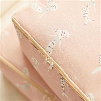 Ocean Home Textile 4lü Çocuk Odası Deniz Kızı Hurç Set 2 Adet 30 X 22 X 18 / 2 Adet 52 X 28 X 21 Cm