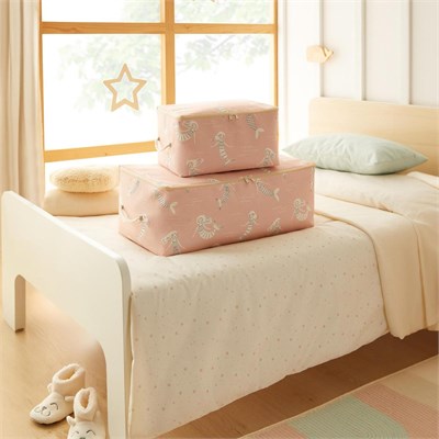 Ocean Home Textile 4lü Çocuk Odası Deniz Kızı Hurç Set 2 Adet 30 X 22 X 18 / 2 Adet 52 X 28 X 21 Cm