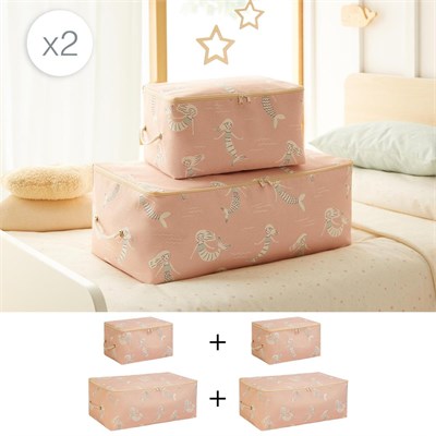 Ocean Home Textile 4lü Çocuk Odası Deniz Kızı Hurç Set 2 Adet 30 X 22 X 18 / 2 Adet 52 X 28 X 21 Cm