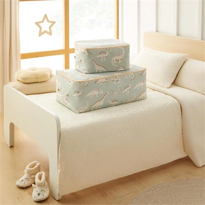 Ocean Home Textile 4lü Çocuk Odası Dinozor Hurç Set 2 Adet 30 X 22 X 18 / 2 Adet 52 X 28 X 21 Cm
