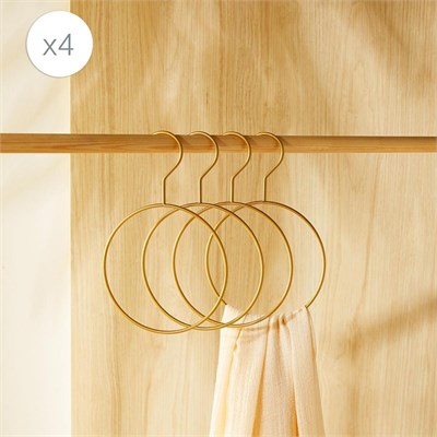 Ocean Home Textile 4lü Halka Altın Renk Metal Aksesuar Askısı 24.5 X 16 X 0.5 Cm