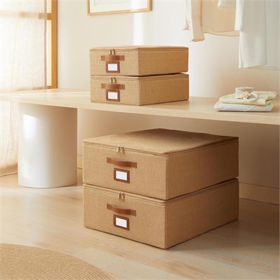 Ocean Home Textile 4lü Jüt Destekli Hurç Set 2 Adet 31 X 38 X 12 + 45 X 55 X 18 Cm