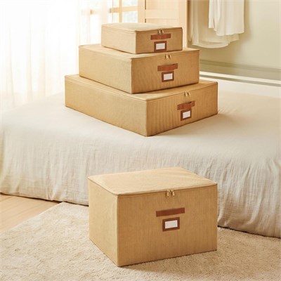 Ocean Home Textile 4lü Jüt Destekli Kutu Hurç Set 31 X 38 X 12 + 45 X 55 X 18 + 55 X 70 X 18 + 48 X 40 X 30 Cm