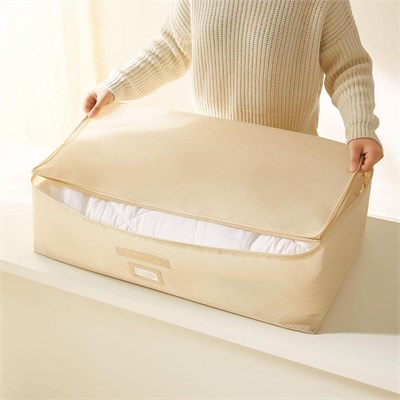 Ocean Home Textile 4lü Mega Boy Bej Balıksırtı Baza Altı Hurç Set 74 X 46 X 22 Cm