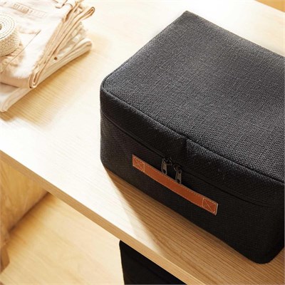 Ocean Home Textile 4lü Siyah Renk Jüt Hurç Set 2 Adet 30 X 22 X 18 / 2 Adet 52 X 28 X 21 Cm