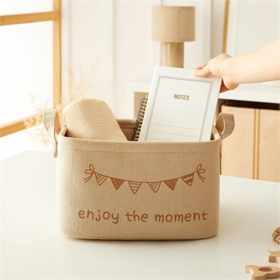 Ocean Home Textile 5li Çocuk Odası Jüt Keten Kumaş Sepet Set