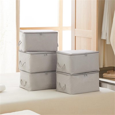 Ocean Home Textile 5li Küçük Boy Gri Balıksırtı Hurç Set 30 X 22 X 18 Cm