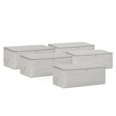 Ocean Home Textile 5li Orta Boy Gri Balıksırtı Hurç Set 52 X 28 X 21 Cm