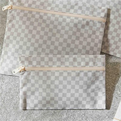 Ocean Home Textile 5li Su Geçirmez Pvc Astarlı Gri Dama Desen Islak Kuru Çanta Seti 20 X 13 / 24 X 20 / 30 X 24 / 28 X 30 / 30 X