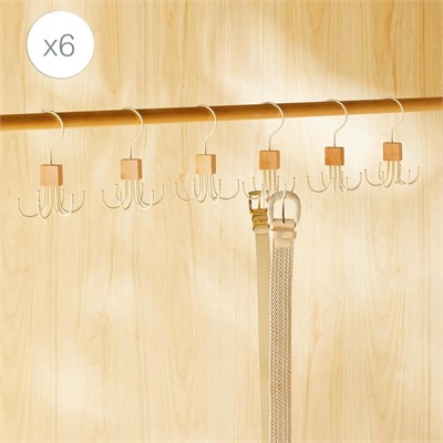 Ocean Home Textile 6lı 6 Kancalı Mat Beyaz Renk Kauçuk Kaplamalı Metal Çok Amaçlı Askı 14 X 7 Cm