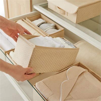Ocean Home Textile 6lı Bej Balıksırtı Çekmece İçi Düzenleyici Kutu 2 Adet 28 X 28 X 13 / 2 Adet 28 X 13 X 13 / 2 Adet 14 X 14 X 1