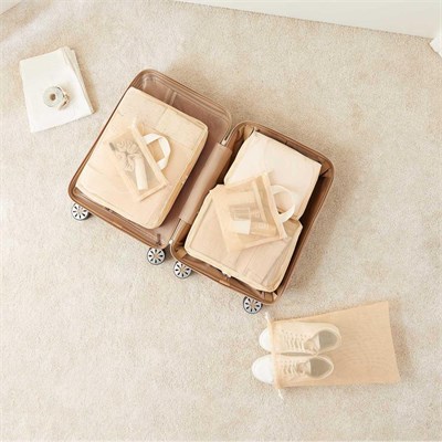 Ocean Home Textile 6lı Bej Renk File Bavul İçi Düzenleyici Set