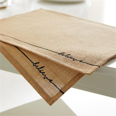 Ocean Home Textile 6lı Believe Jüt Amerikan Servis Seti 45 X 35 Cm