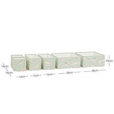 Ocean Home Textile 6lı Çocuk Odası Dinozor Çekmece İçi Düzenleyici Kutu