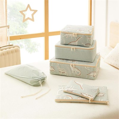 Ocean Home Textile 6lı Çocuk Odası Dinozor Bavul İçi Düzenleyici Set