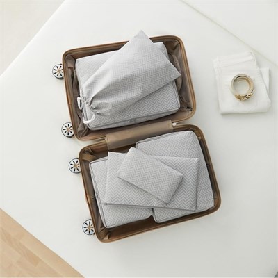 Ocean Home Textile 6lı Gri Balıksırtı Bavul İçi Düzenleyici Set