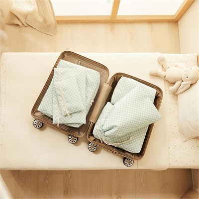 Ocean Home Textile 6lı Mint Dama Desen Pamuklu Bavul İçi Düzenleyici Set
