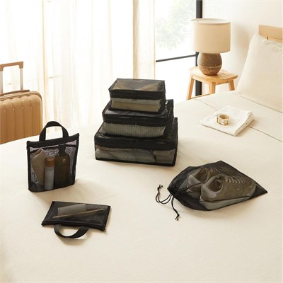 Ocean Home Textile 6lı Siyah Renk File Bavul İçi Düzenleyici Set