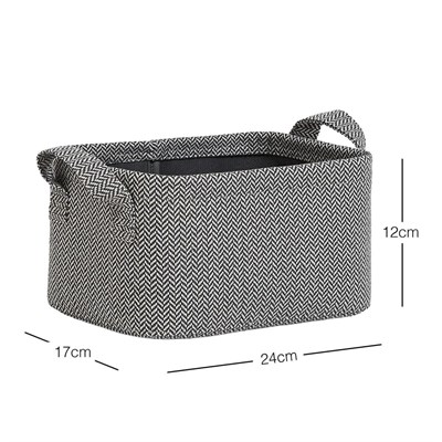 Ocean Home Textile Antrasit Renk Dokulu Kumaş Sepet 24 X 17 X 12 Cm