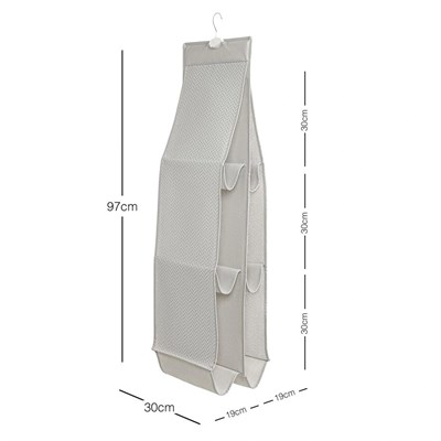 Ocean Home Textile Bölmeli Gri Balıksırtı Çanta Düzenleyici 30 X 97 Cm