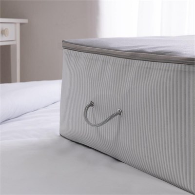 Ocean Home Textile Büyük Boy Gri Çizgili Stuff & Things Baza Altı Hurç 62 X 46 X 22 Cm