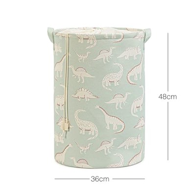 Ocean Home Textile Çocuk Odası Ağzı Büzgülü Dinozor Oyuncak Sepeti 36 x 48 cm