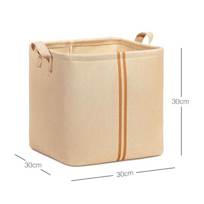 Ocean Home Textile Çocuk Odası Jüt Keten Kumaş Sepet 30 x 30 x 30 cm