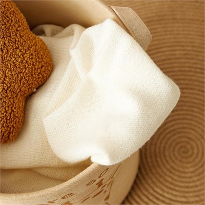 Ocean Home Textile Çocuk Odası Sevimli Zürafa Jüt Keten Kumaş Oyuncak Sepeti 33 X 40 Cm