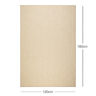Ocean Home Textile Ekru Renk Balıksırtı Jüt Halı Kilim 120 X 180 Cm