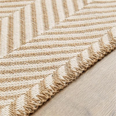 Ocean Home Textile Ekru Renk Balıksırtı Jüt Halı Kilim 120 X 180 Cm