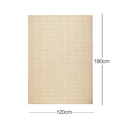Ocean Home Textile Ekru Renk Karo Desenli Jüt Halı Kilim 120 X 180 Cm