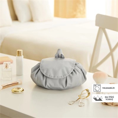 Ocean Home Textile Fonksiyonel Su İtici Leke Tutmaz Kumaş Düzenleyici Seyahat Tipi Makyaj Çantası Ø 50 Cm