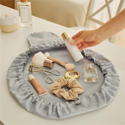 Ocean Home Textile Fonksiyonel Su İtici Leke Tutmaz Kumaş Düzenleyici Seyahat Tipi Makyaj Çantası Ø 50 Cm