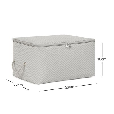 Ocean Home Textile Küçük Boy Gri Balıksırtı Hurç 30 X 22 X 18 Cm