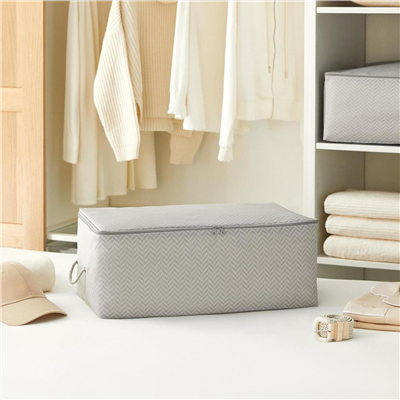 Ocean Home Textile Orta Boy Gri Balıksırtı Hurç 52 X 28 X 21 Cm