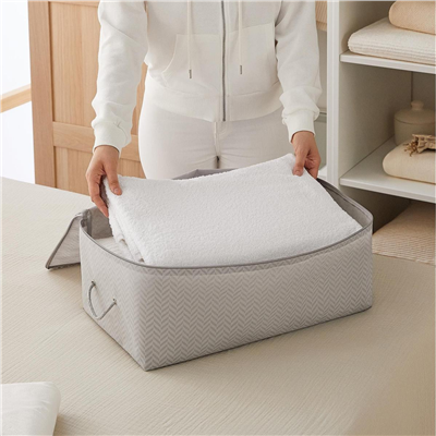 Ocean Home Textile Orta Boy Gri Balıksırtı Hurç 52 X 28 X 21 Cm