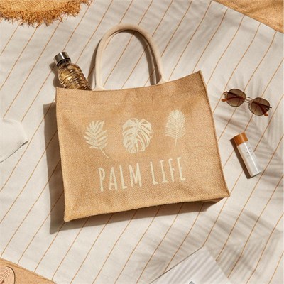 Ocean Home Textile Palm Life Jüt Çanta 42 X 35 X 12 Cm