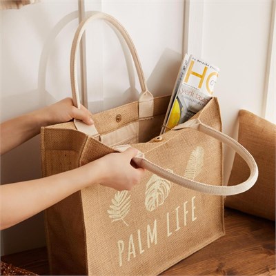 Ocean Home Textile Palm Life Jüt Çanta 42 X 35 X 12 Cm